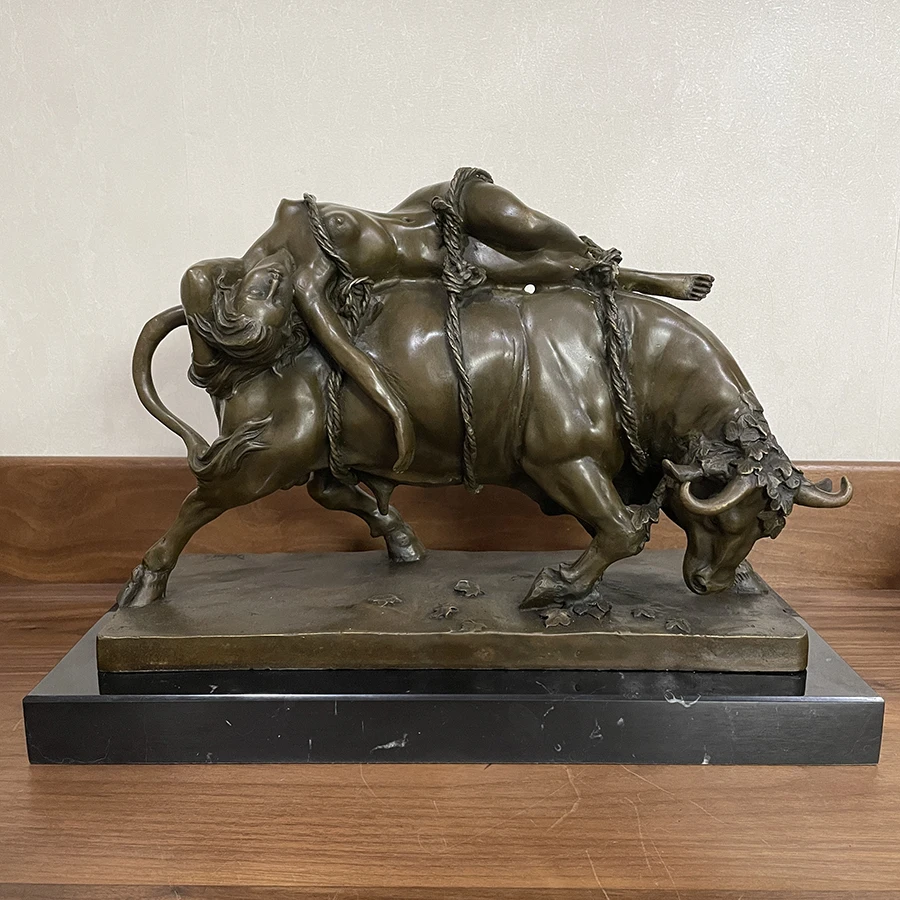 

Bronze Europa and the Bull Statue by French Sculptor Marcel Debut Famous Greek Mythology Sculpture Large Size Home Decor