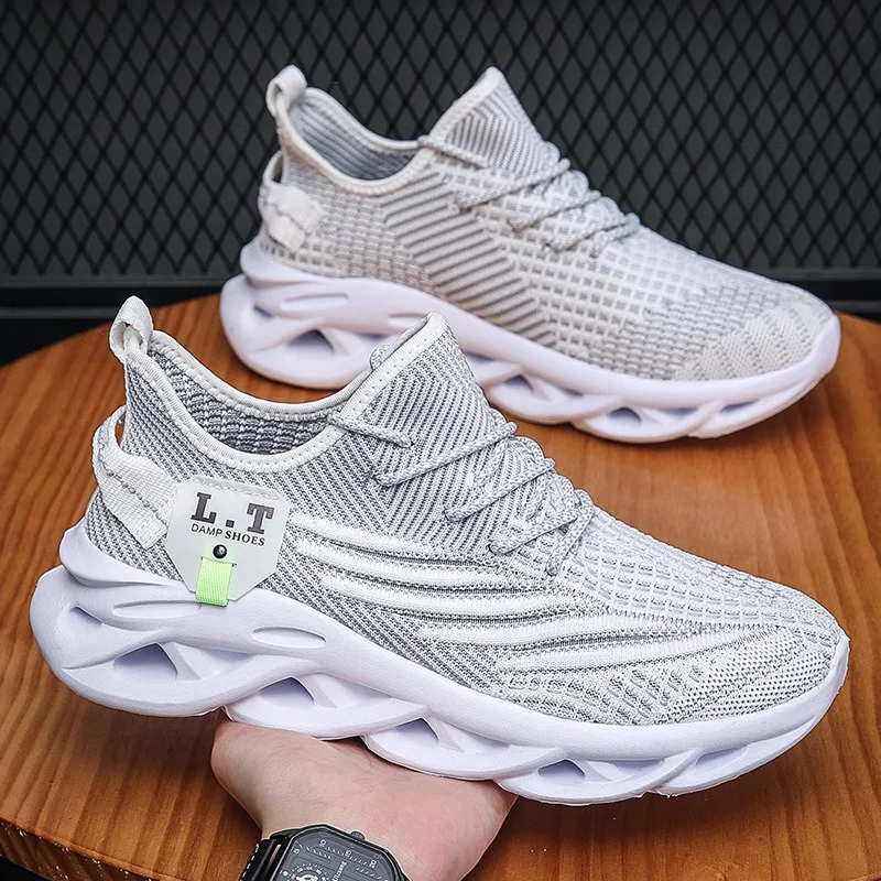 Shoes for Men Summer 2025new Mesh Breathable Fly Woven Youth Leisure Running Sneakers Walking Mens Shoes Light Platform Sneakers