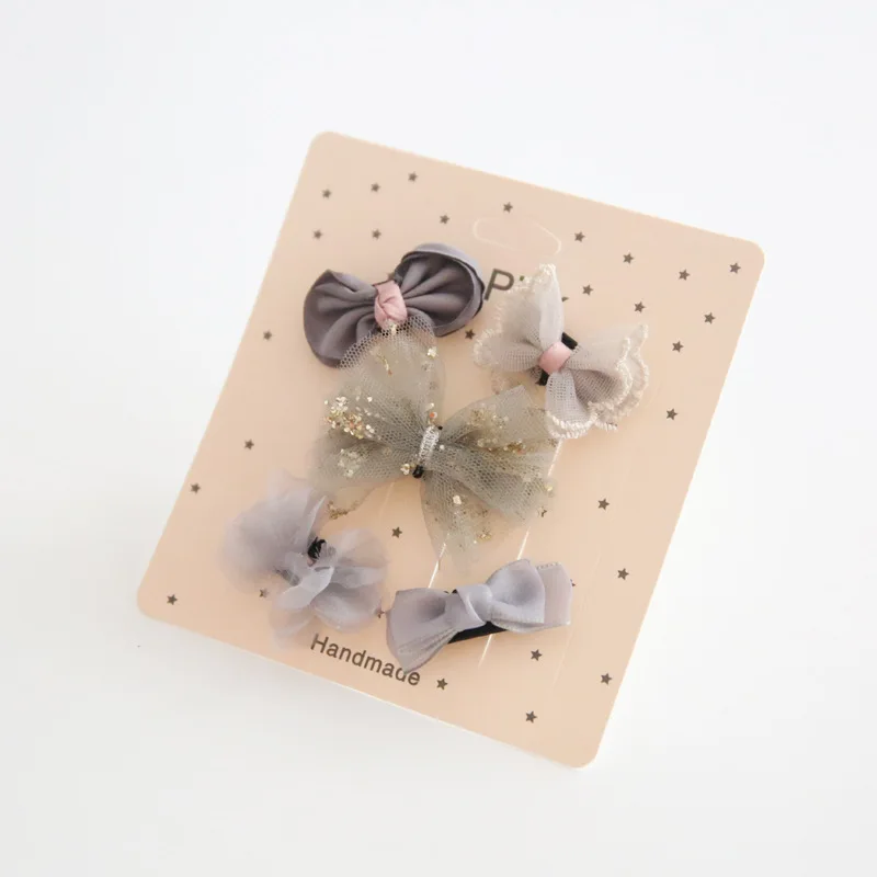 New Design Mini Bow Hairgrips Baby Cartoon Hairpin Children Boutique Barrettes  Girls Kids Hair Accessories 0-6month TZ12