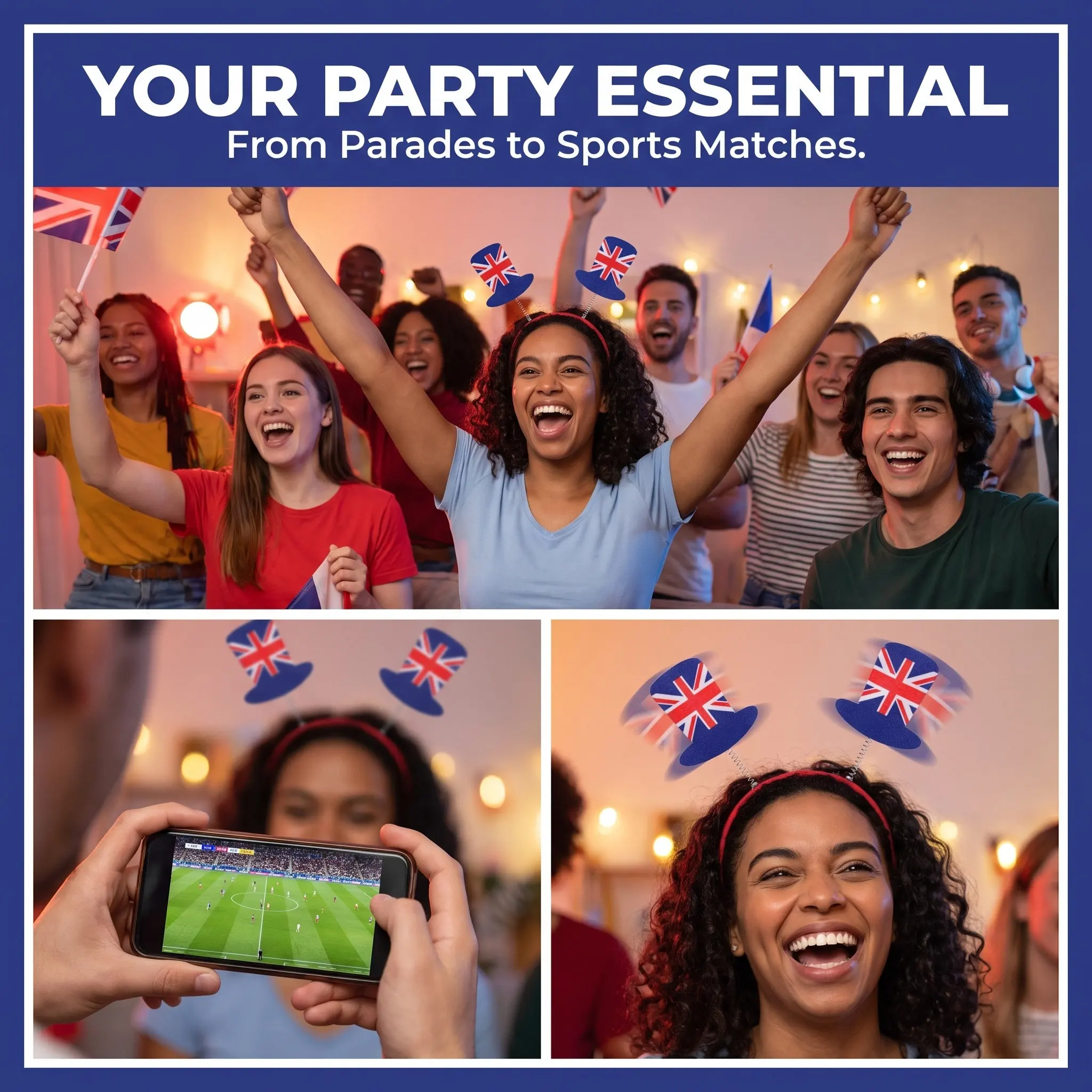 Party Games Uk - Opaska do włosów z brytyjską flagą,