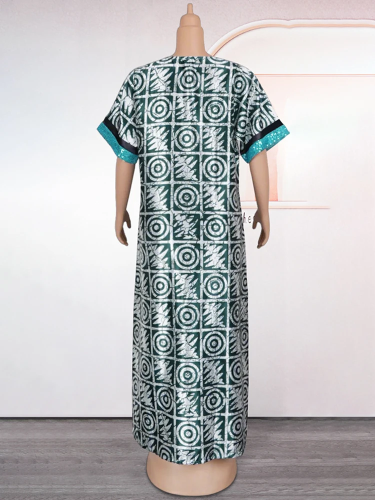 African Wedding Party Plus Size Dresses Women Evening Gowns Traditional Dashiki Print Boubou Dubai Muslim Abayas Ladies Clothing