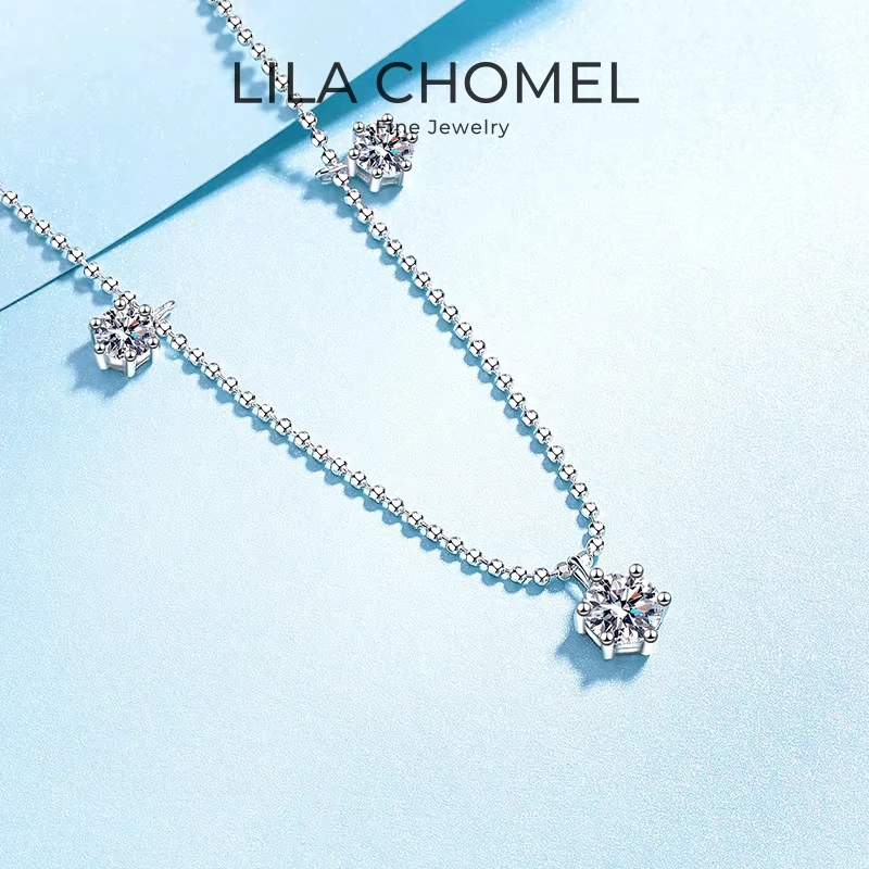 

Christmas Gift 18K White Gold Girl Valentine's Day Necklaces 3.2CT Moissanite Diamond Women Wedding PT950 Platinum Birthday Gift