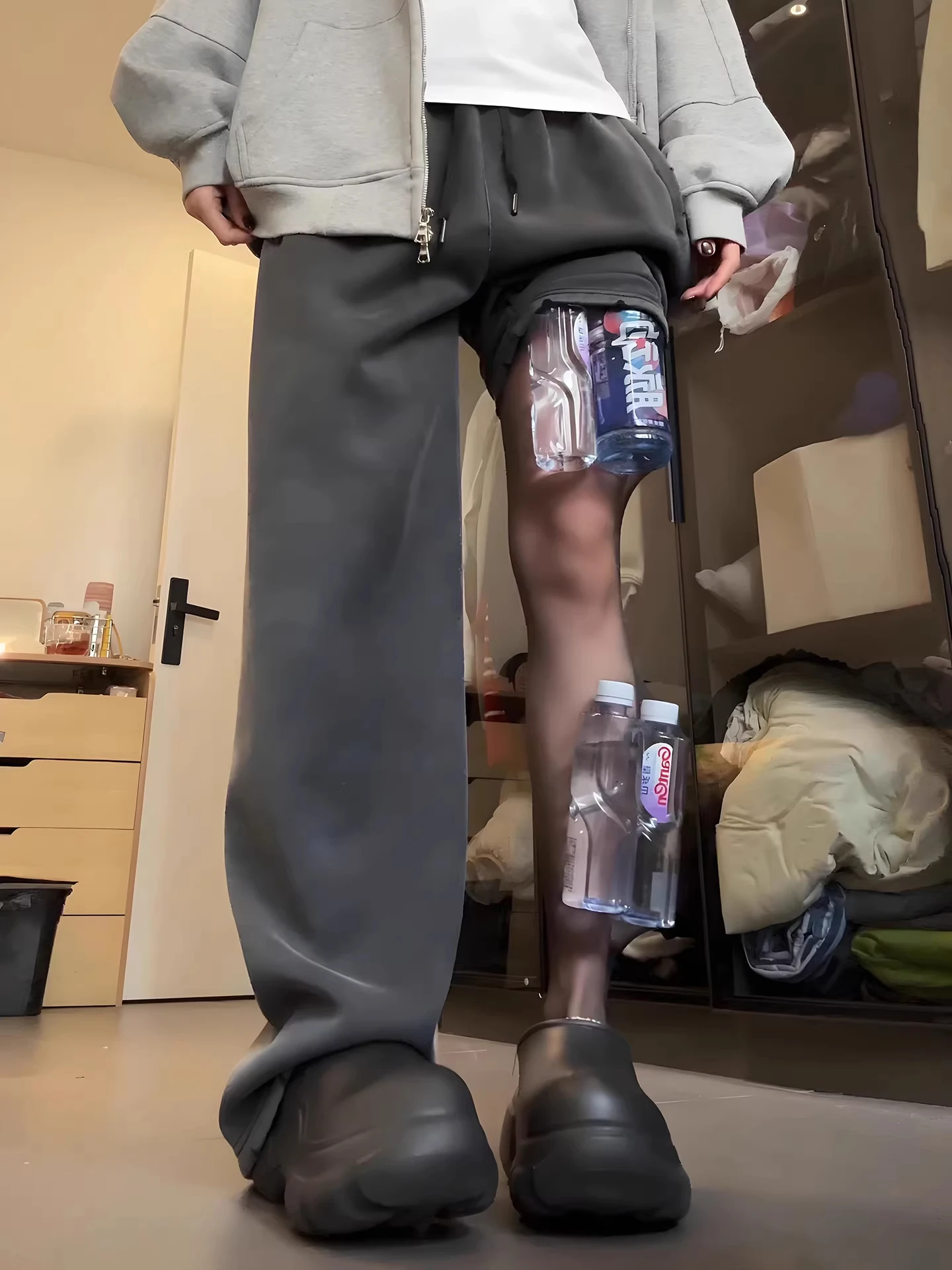 

Американские утепленные флисовые спортивные брюки унисекс: прямые и широкие штанины, средняя посадка, повседневные брюки