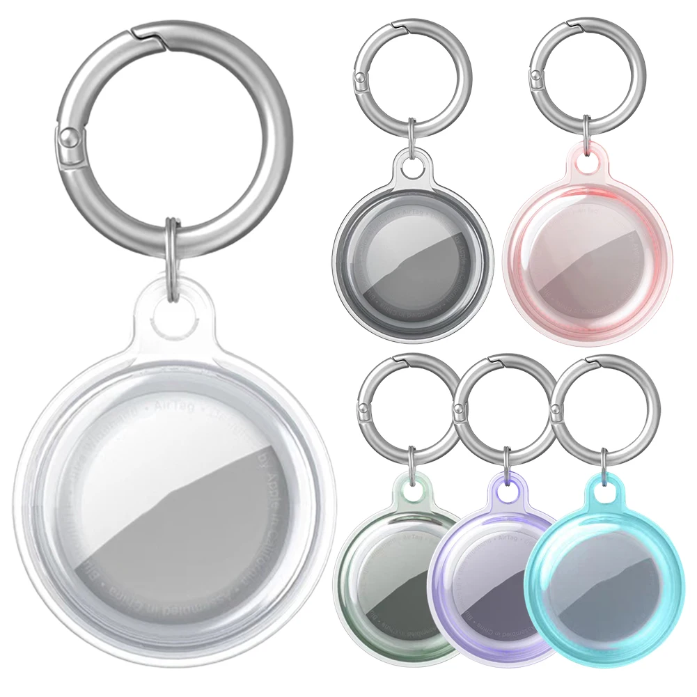 เคสสำหรับ Apple airtag ฝาครอบป้องกันเคส TPU สำหรับผู้ถือ airtag พร้อมพวงกุญแจพวงกุญแจเคสป้องกันการกระแทก