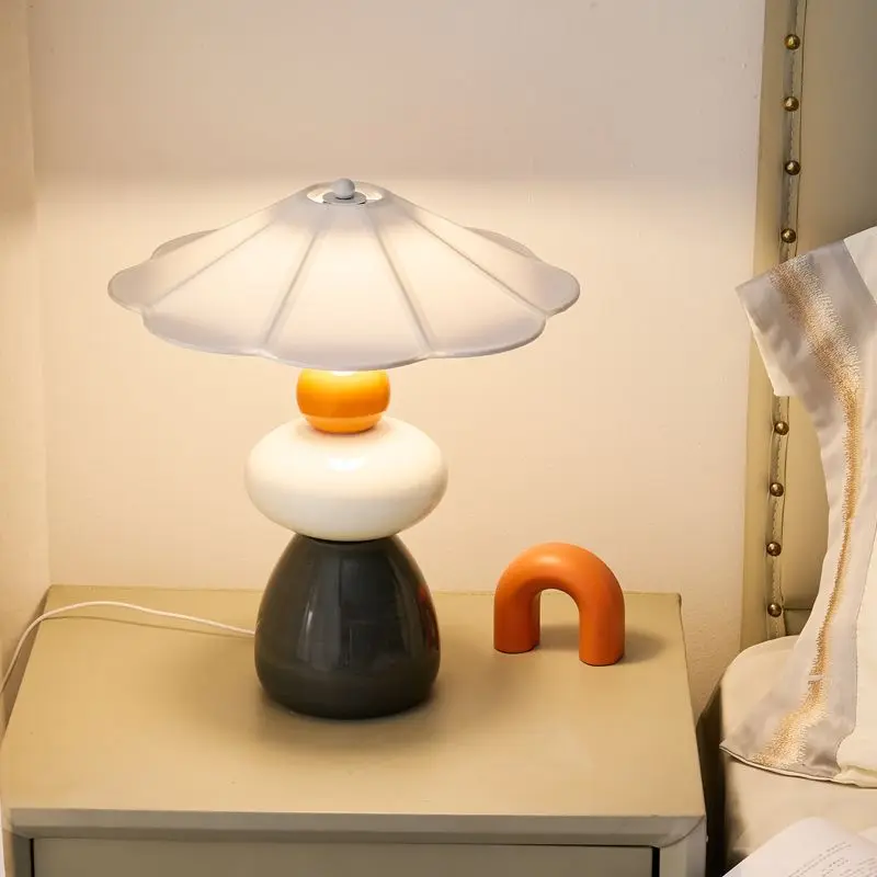 

Luxury Ceramic Sleek Modern Bedside Lamp for Master Bedroom Study Elegant Atmosphere Lighting Home Decor Room Decor