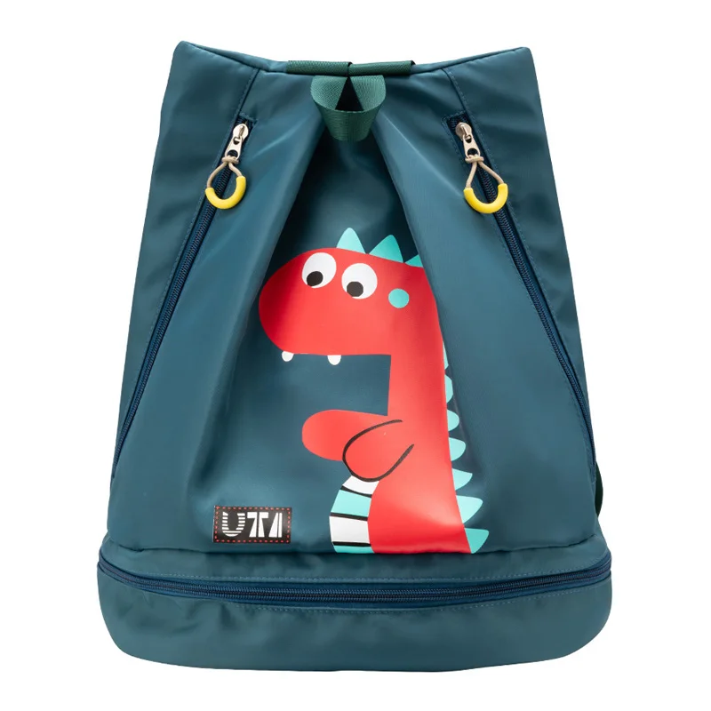 Saco de natação à prova dwaterproof água náilon dos desenhos animados praia mochila viagem molhado e seco bagpack com sapatos independentes saco para crianças