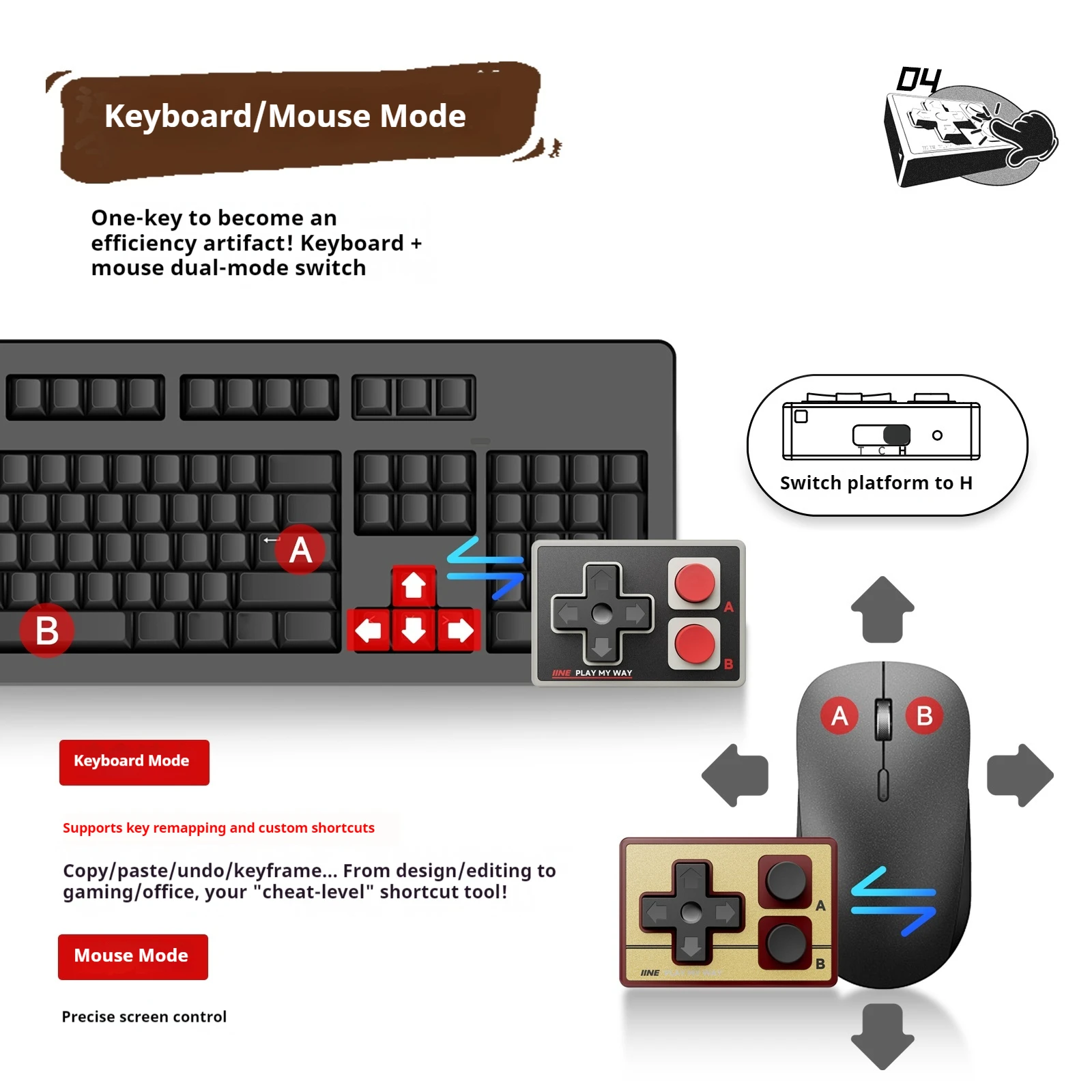 IINE Gamebrick Mini Wireless Controller Bluetooth Multi-Function Gamepad Joystick Remote Control Suitable - Image 6