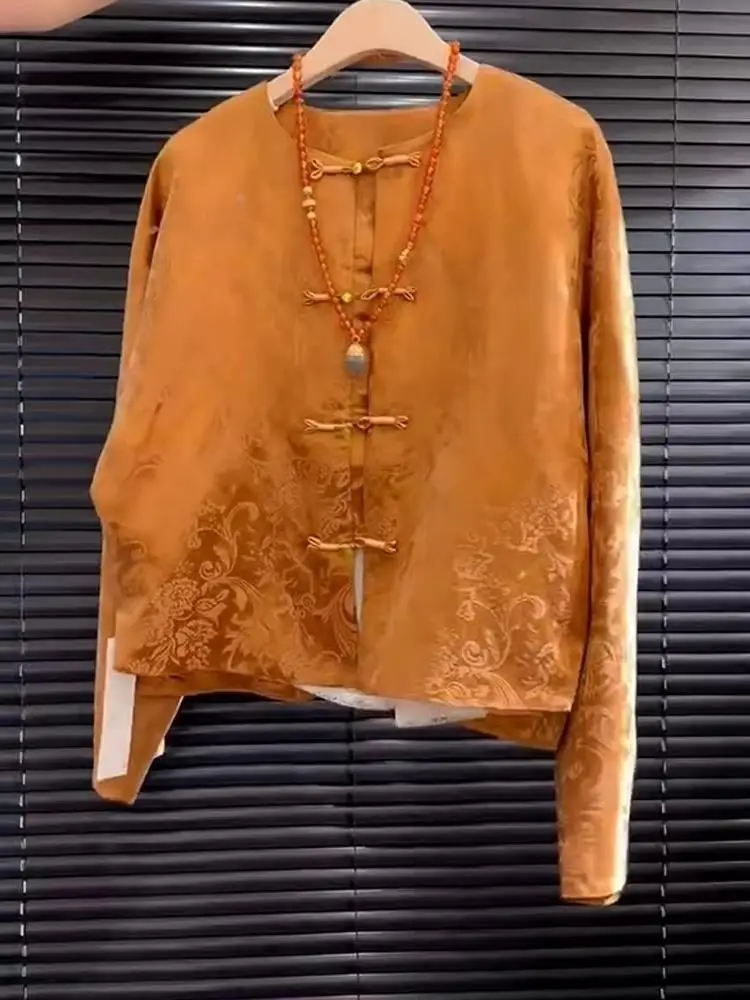 เสื้อซงจินปักลายดอกไม้สีส้มผ้า - Street Fashion In Chinese บทวิจารณ์และราคา