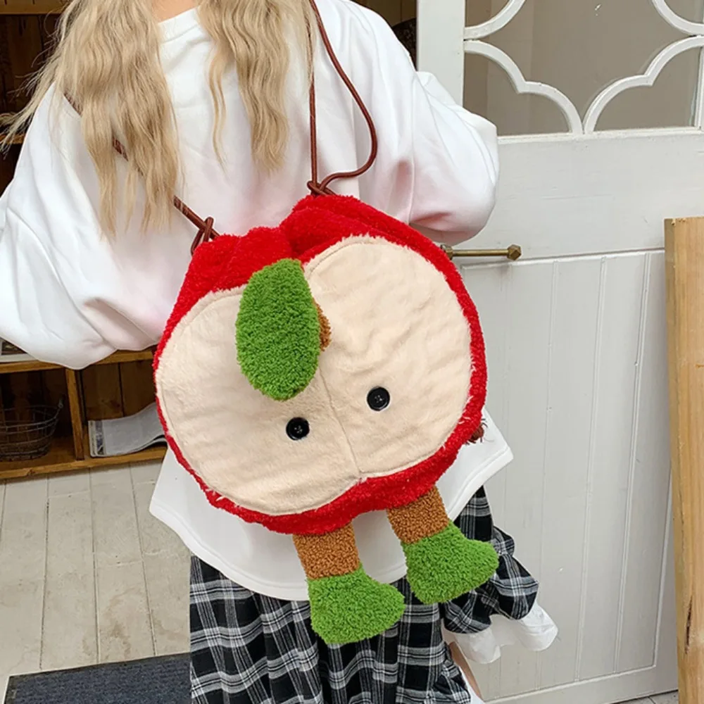 

Long Leg Cartoon Fruit Plush Bag Stuffed PP Cotton Fruit Plush Backpack Soft Fluffy Fruit Doll Shoulder Bag