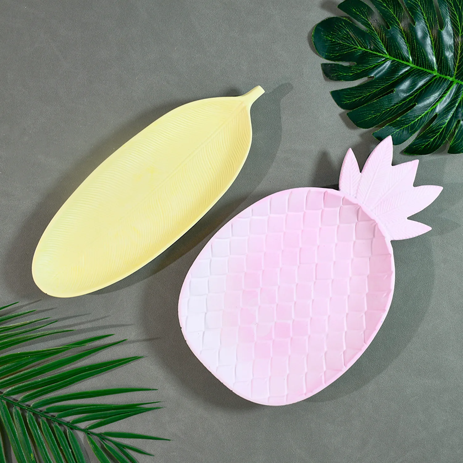 Candle Silicone Mold Tropical Pineapple Shape Dish Mould, Handmade Gloss Resin Jewelry Organizer Table Ornament Silicone Mold