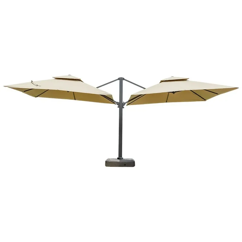 #Outdoor Double Head Roman Umbrella, Patio Garden Sunshade High-End Villa Cafe Parasol, 9.8ft Diameter, UV Protection, Windproof