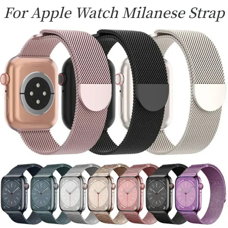 Metallarmband für Apple Watch Band Ultra/2 49 mm 10 46 mm 42 mm Milanaise-Magnetarmband iWatch 9 8 7 6 5 4 SE 45 mm 41 mm 44 mm 40 mm