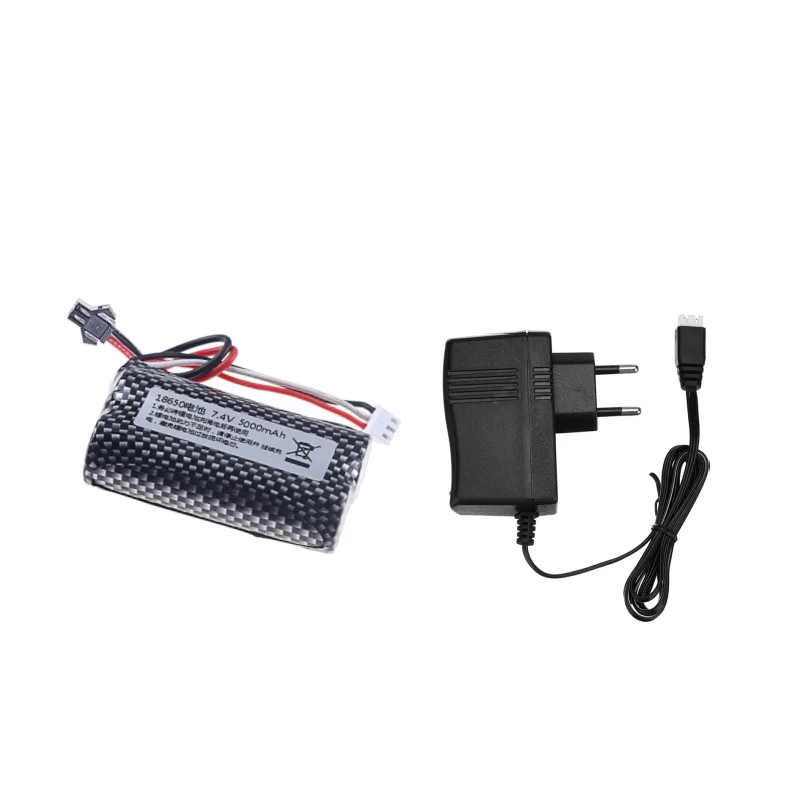 18650 7.4V 5000mAh Lipo battery with Charger For WPL MN99S D90 U12A S033g Q1 H101 Rc Toys Boats Cars Tanks Drones Accessories