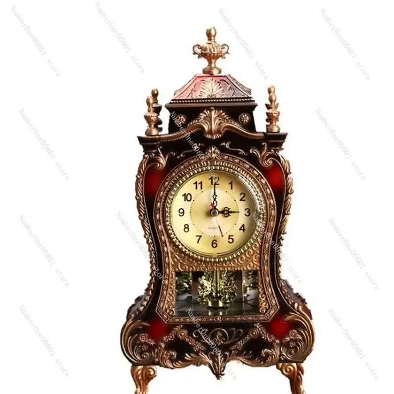 Antique Clock Tower Desk Clock Creative Classical Decoration Pendulum Clock