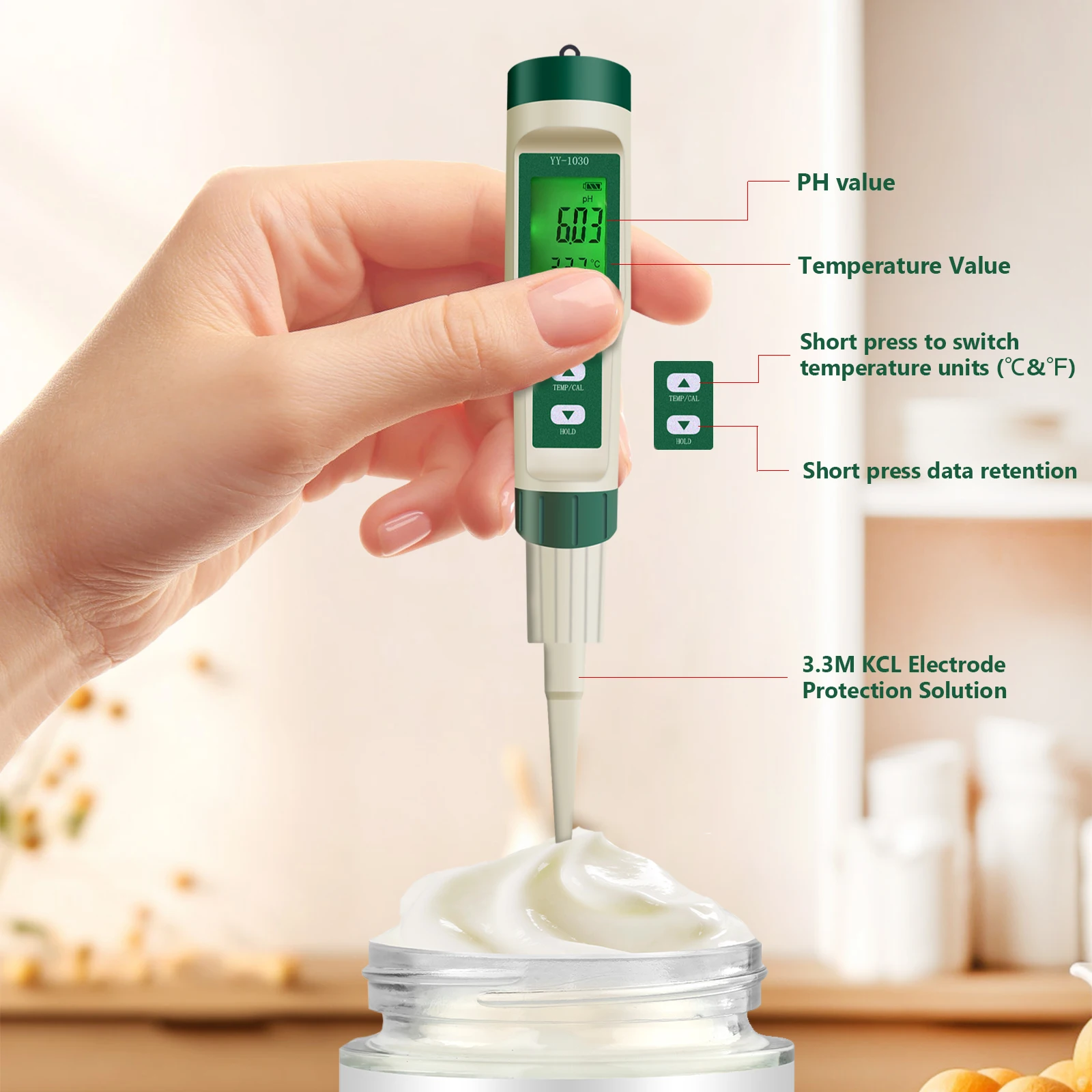 Digital PH Meter 0.01pH High Accuracy IP67 Waterproof Replaceable Probe Food Soil Lab Water Tester Portable with Backlight