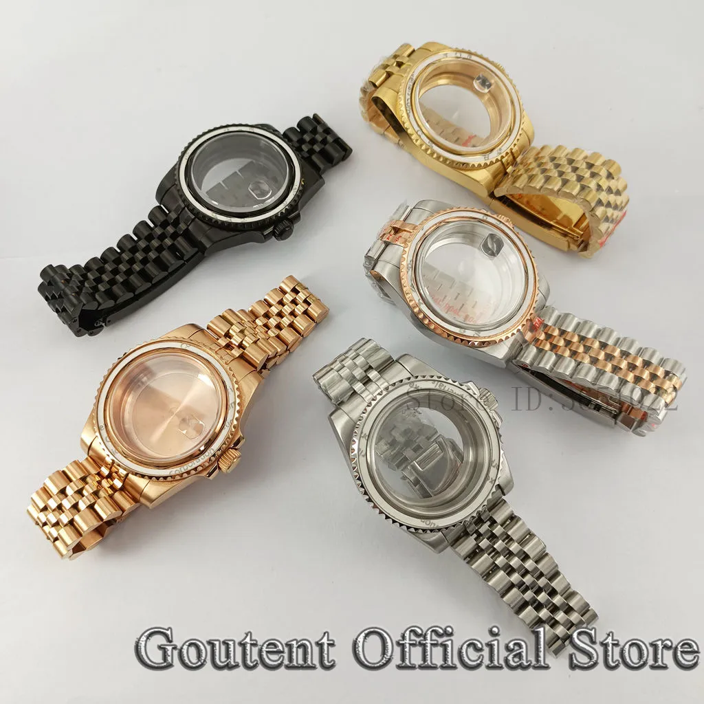 Goutent 40mm Watch Case Sapphire Glass Fit NH34 NH35 NH36,DG2813/3804 Miyota 8215 821A ETA 2836 2824 PT5000 Movement