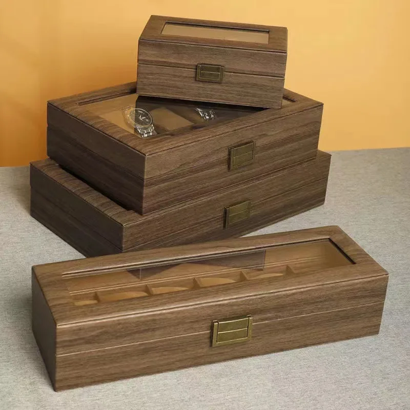 Nachahmung von Holzmaserungsleder, 12 Ziffern, 10 Ziffern, 6 Ziffern, 3 Ziffern, Aufbewahrungsbox