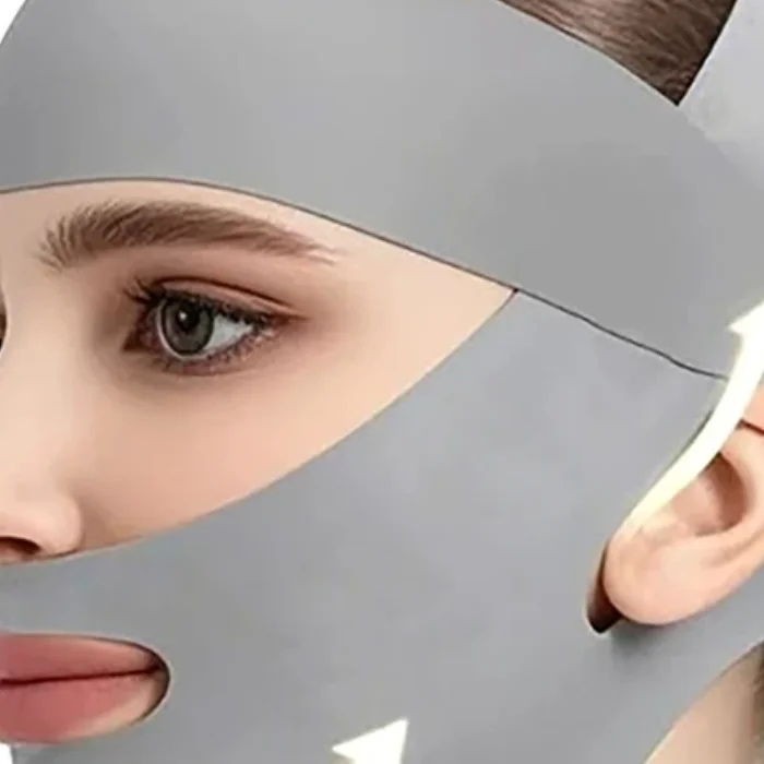 حزام قناع قابل للتنفس على شكل حرف V، مخفض ذقن مزدوج، ضمادة تنحيف الوجه، حزام رفع الوجه، حزام ضيق مزدوج الطابق #1