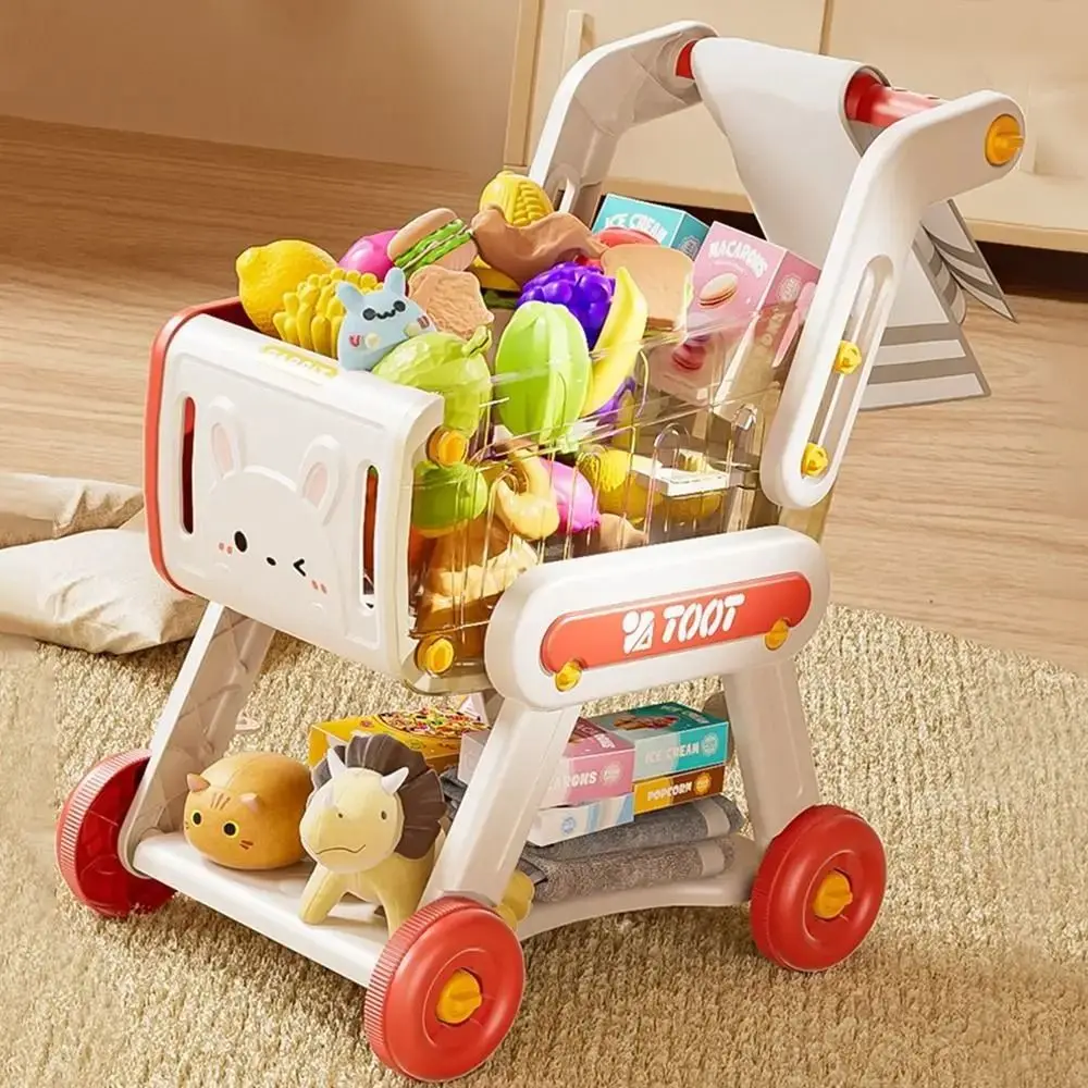 

Multicolor Shopping Cart Toy Set 32PCS/Set 1 Trolley Pretend Shopping Playset Toy 8 Snacks Box Simulation Kids Role Playing Toy