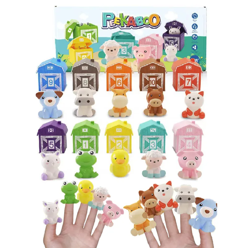 

Children Animal Matching House Montessori Toys Animal Finger Puppets Color Sorting Pairing Games Thinking Training Sensory Toys