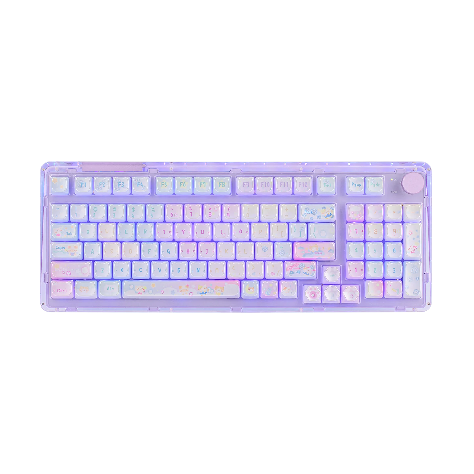 KiiBOOM Opal Kitty Keycap Set 136 Keys MAO Profile Metal Coating & Dye-Sub PC Keycaps Compatible with MX-Style Mechanical Switch