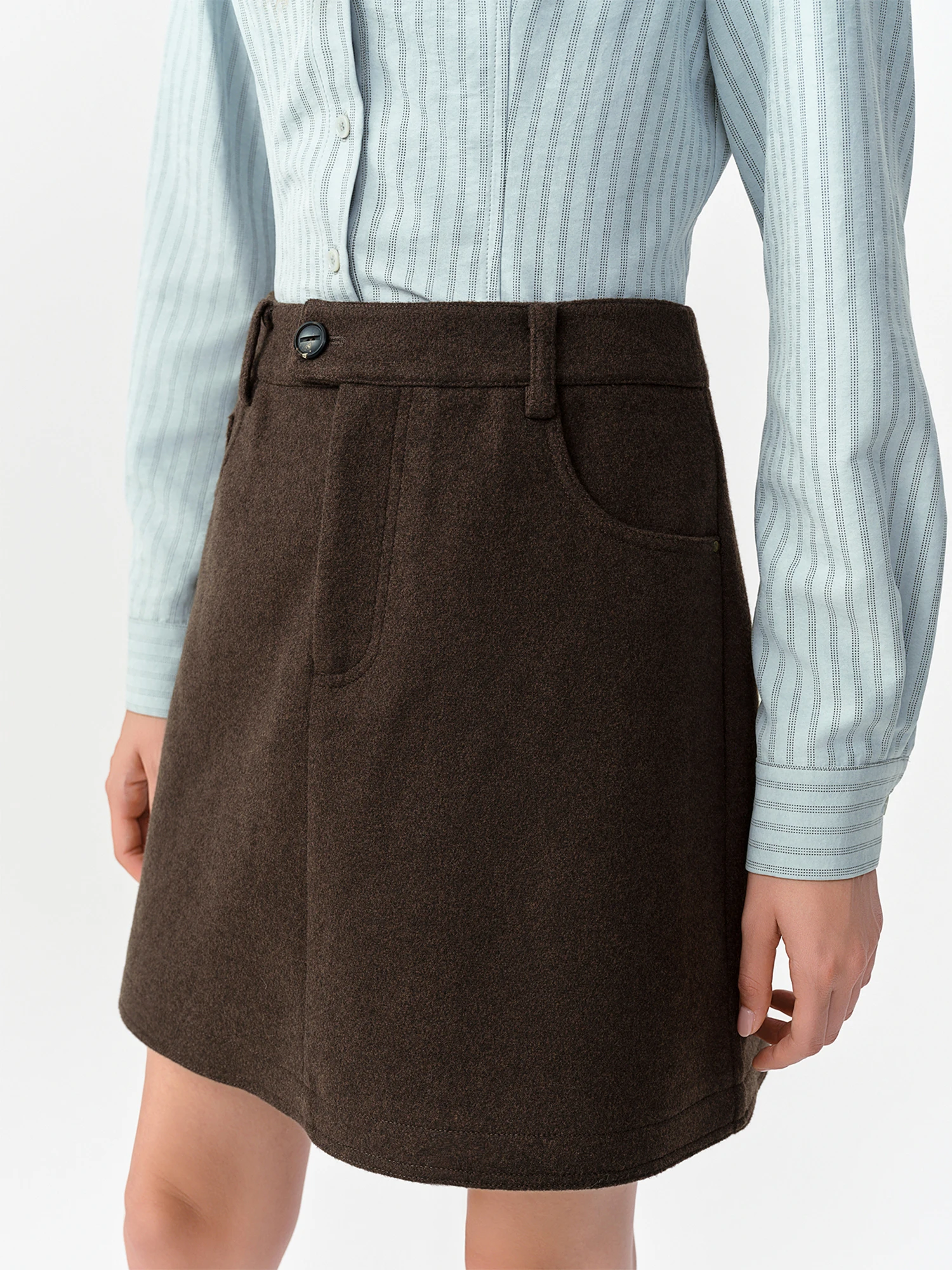DUSHU 2026 Winter Women Solid Color Plaid A-Line High Waist Mini Skirt Slim Tartan Short Half Skirt Commute Office Streetwear