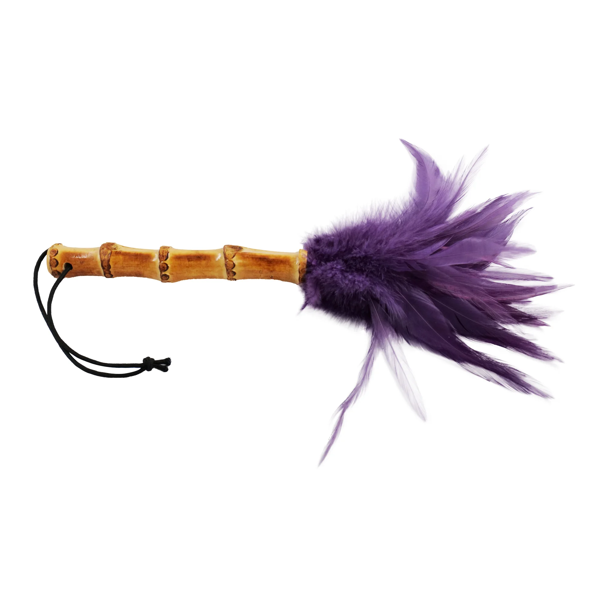 

1pc Purple Feather Tickling Crop Whip, Bamboo Pole Racket Suitable For Adults And Lovers' Toys