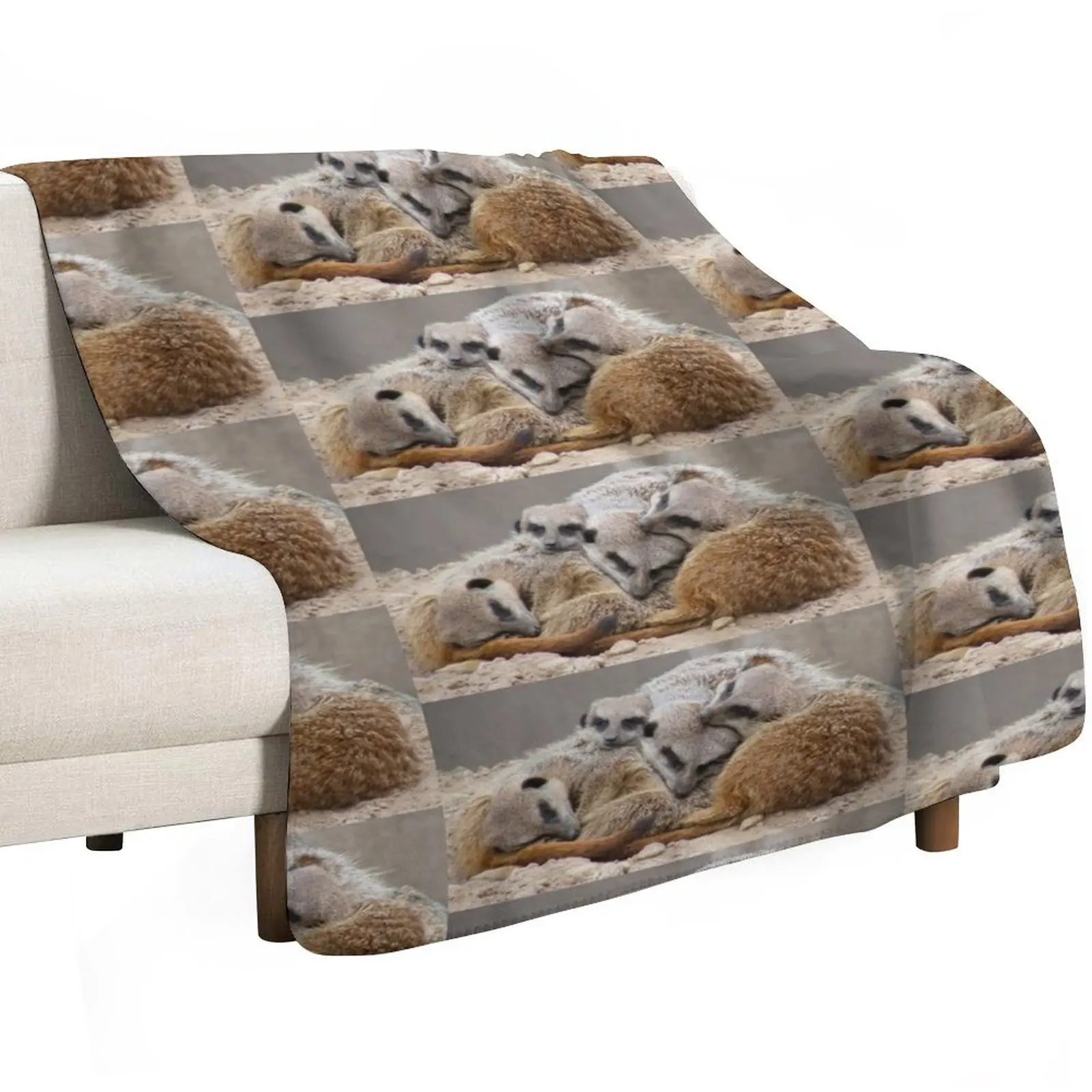 Meerkat cuddles Throw Blanket Moving Plaid Bed linens christmas decoration Vintage Sofa Quilt Blankets