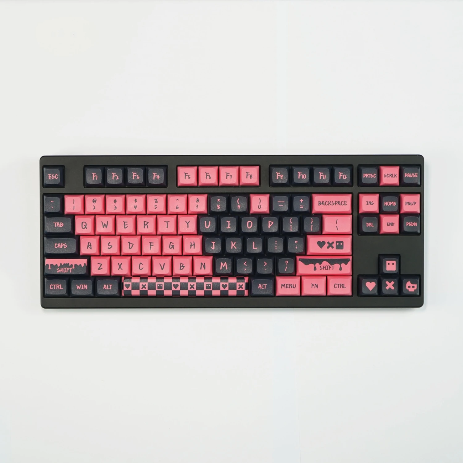 

Mechanical Keycaps Pink Black Dye-sub Keycaps Set XDA Profile PBT Custom Keycaps for MX Retro Keyboard DIY Keyboard Caps