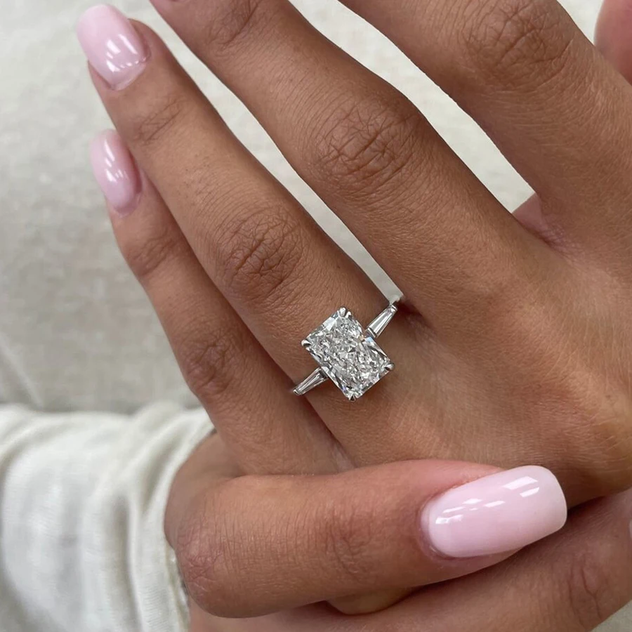 

IGI 14k White Gold 2.0CT EF Color VS1 Radiant Cut CVD Lab Grown Diamond Jewelry Diamond Engagement Ring IGI