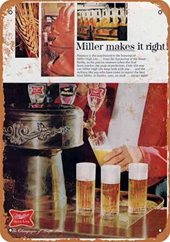 Metal Sign - 1968 Miller Beer - Vintage Look