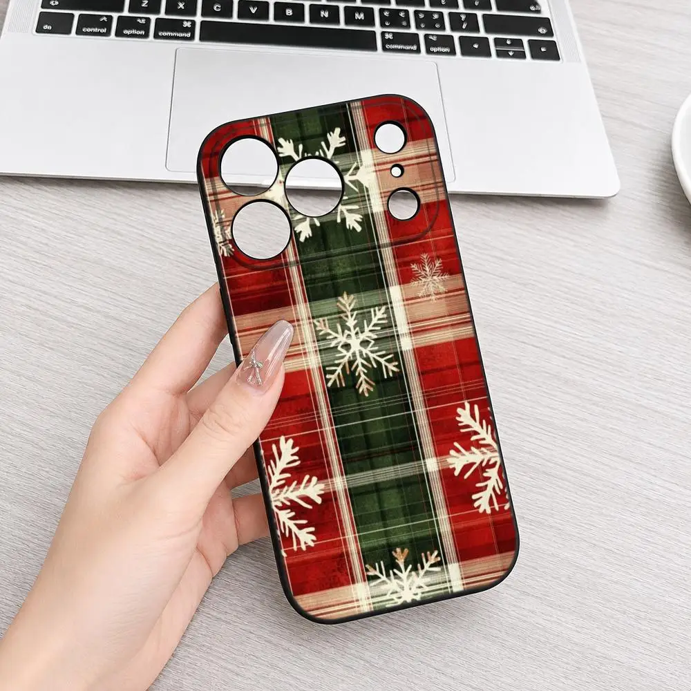 HD Green Christmas Tree Phone Case For iPhone 17 Air 16 15 14 Plus 13 12 11 Pro Max 16e Shockproof HD Clear Back Cover