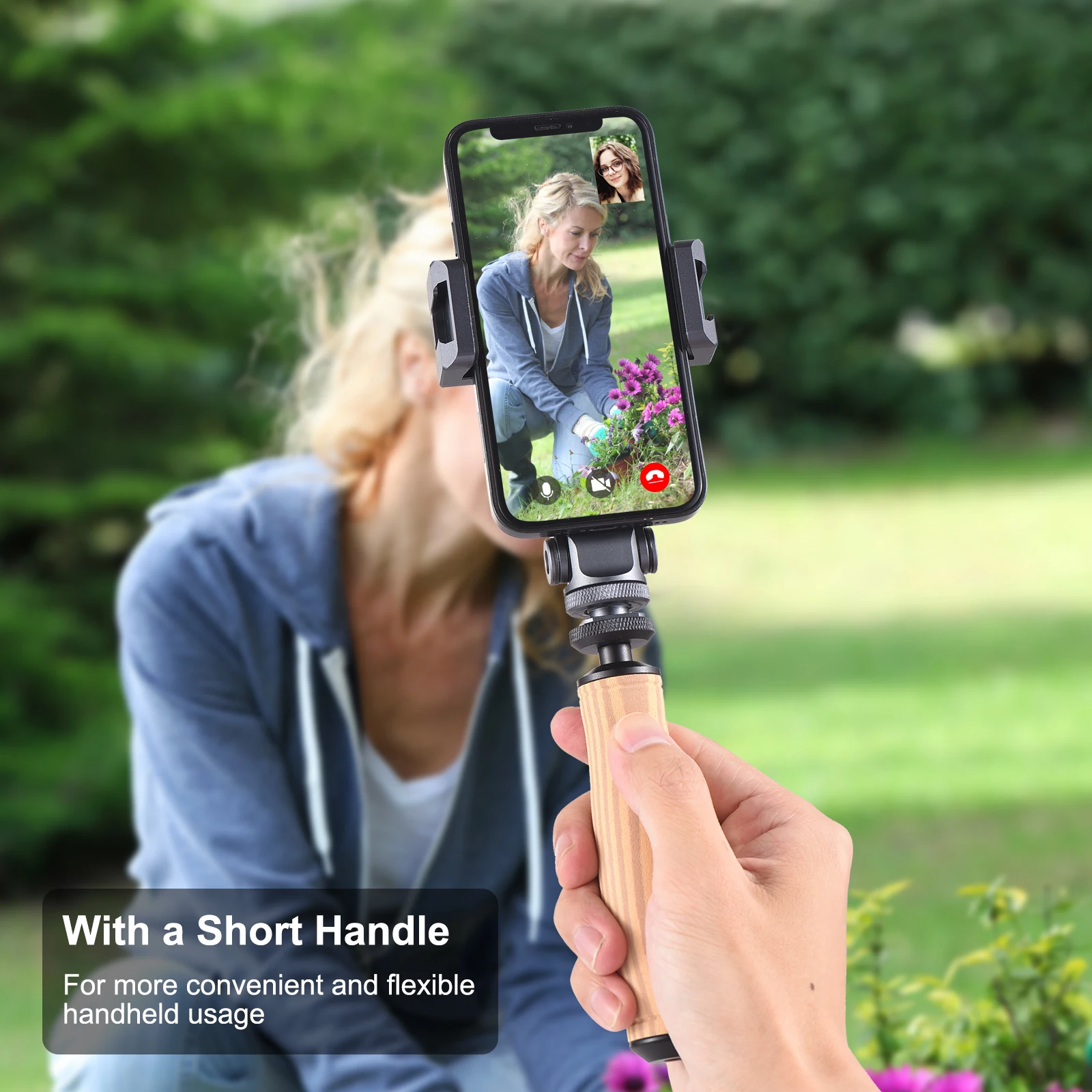 Andoer Phone Holder Clamp Multi-functional Aluminum Alloy 360° Rotatable with Dual Cold Shoe Mounts for iPhone 14/13/12/11