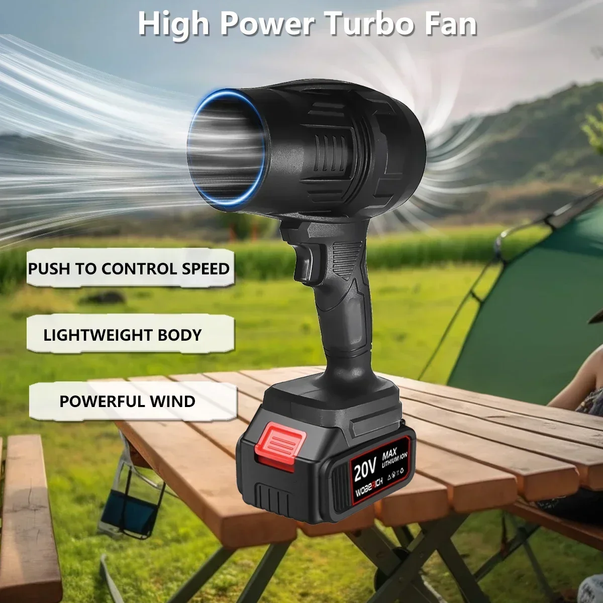 Turbo Fan Lithium violent leaf blowing water blowing high power hair dryer Mini Turbo Jet Fan Handheld For Makita 18V Battery