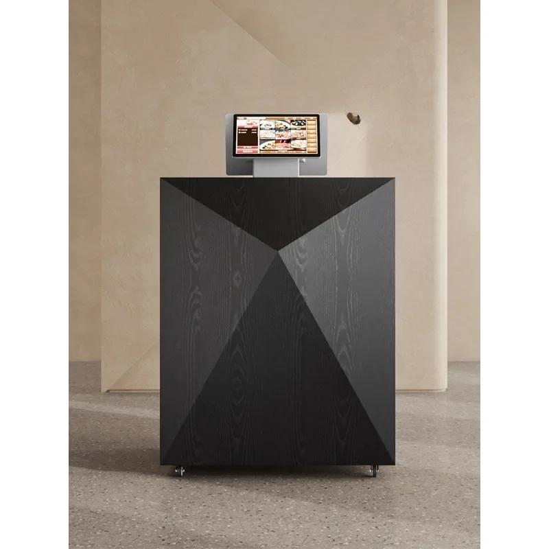 Restaurant Entrance Welcome  Reception  Black Wheeled Mobile Information  Hotel Service Desk