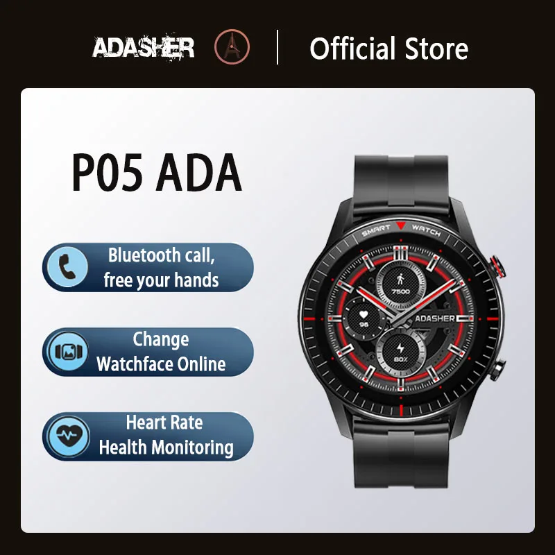 ADASHER Multifunctional Smart Watches Custom Wallpaper Dial -Up Healthy Heart Right Test Bluetooth Call Smart Wearable Watch