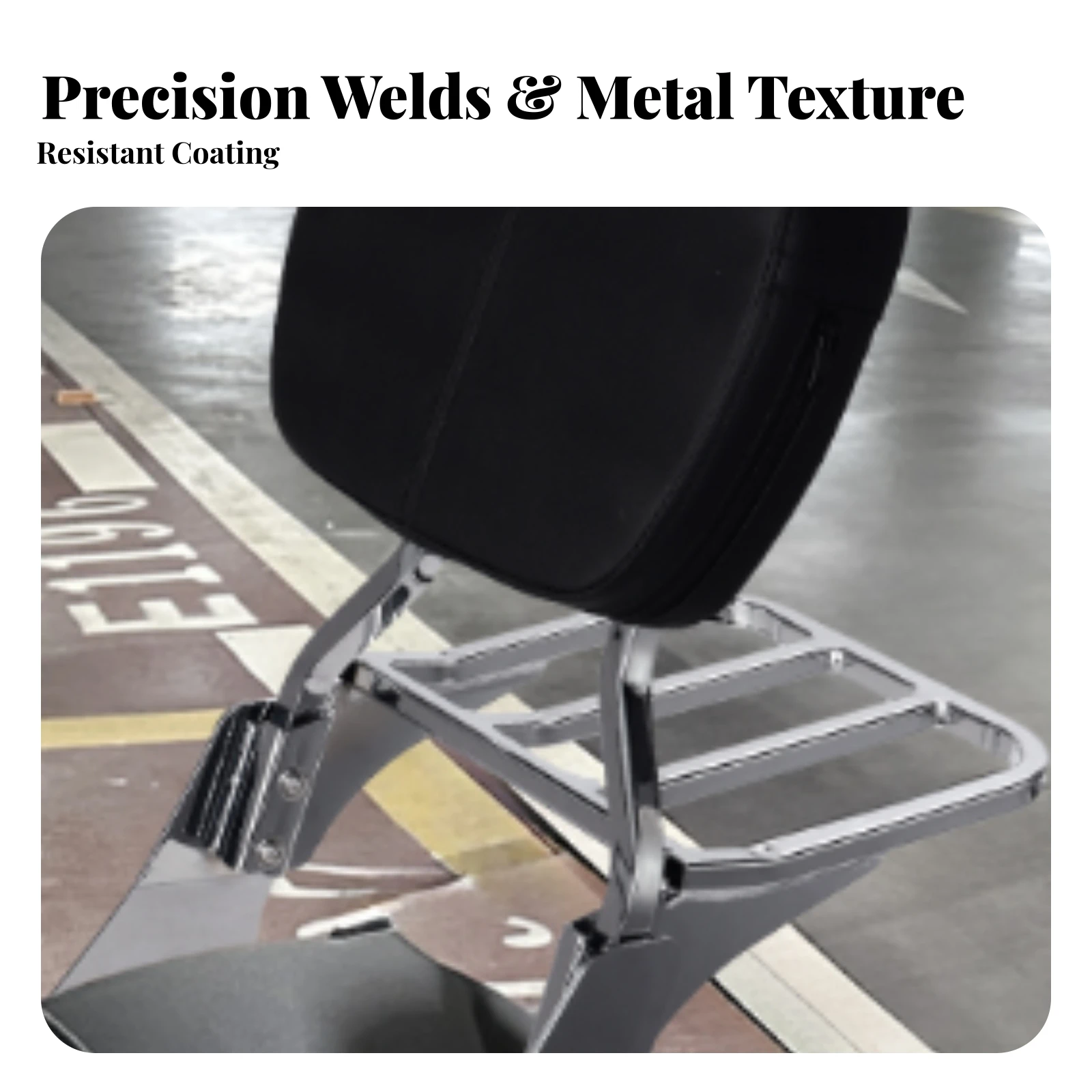 Motorcycle Backrest with Luggage Rack Heavy-Duty Passenger Backrest with Luggage Rack Easy to Install Powder Coated