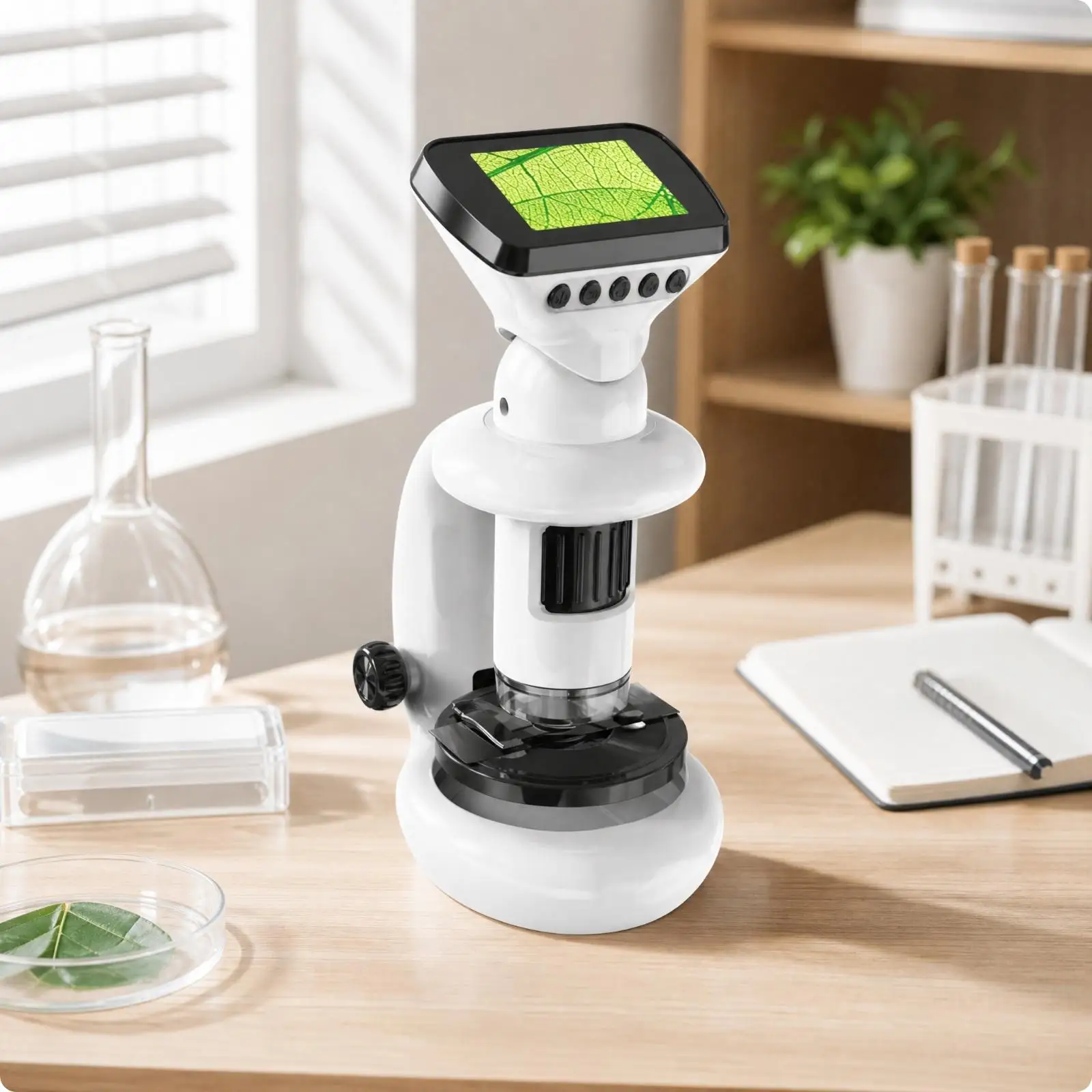 Digital Microscope 1000x with Sample Kit and Carrying Case for Home Study and Hands on Science Activity