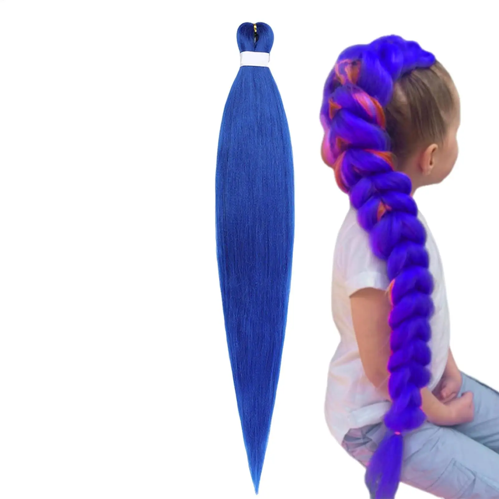 Haarextensies Vlechten 30 inch Vlechthaar Voorgerekt Menselijk haar Synthetische kleurverlenging voor dames Kinderen Meisjes Dagelijks