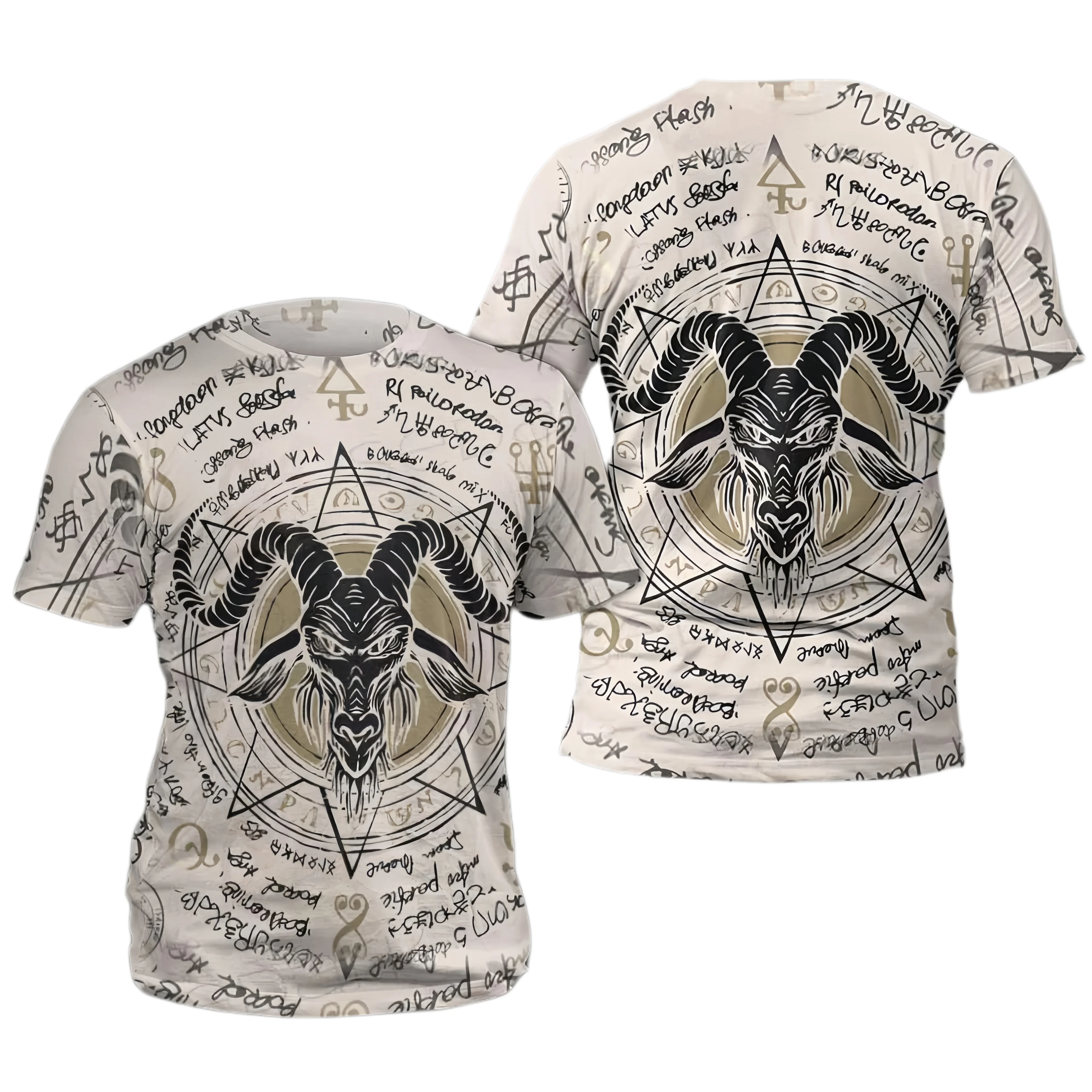 Horned Goat And Octagonal Star 3D All Over Printed T Shirts Tee Tops shirts Unisex Tshirt Summer Unisex T-shirt