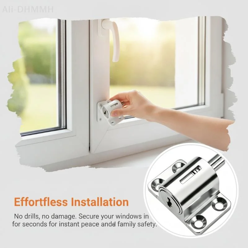 ZLinKJ Sliding Door Window Lock Set with 2 Keys Anti-Theft Child Protection Safety Latch for Home Balcony Closet Baby Security
