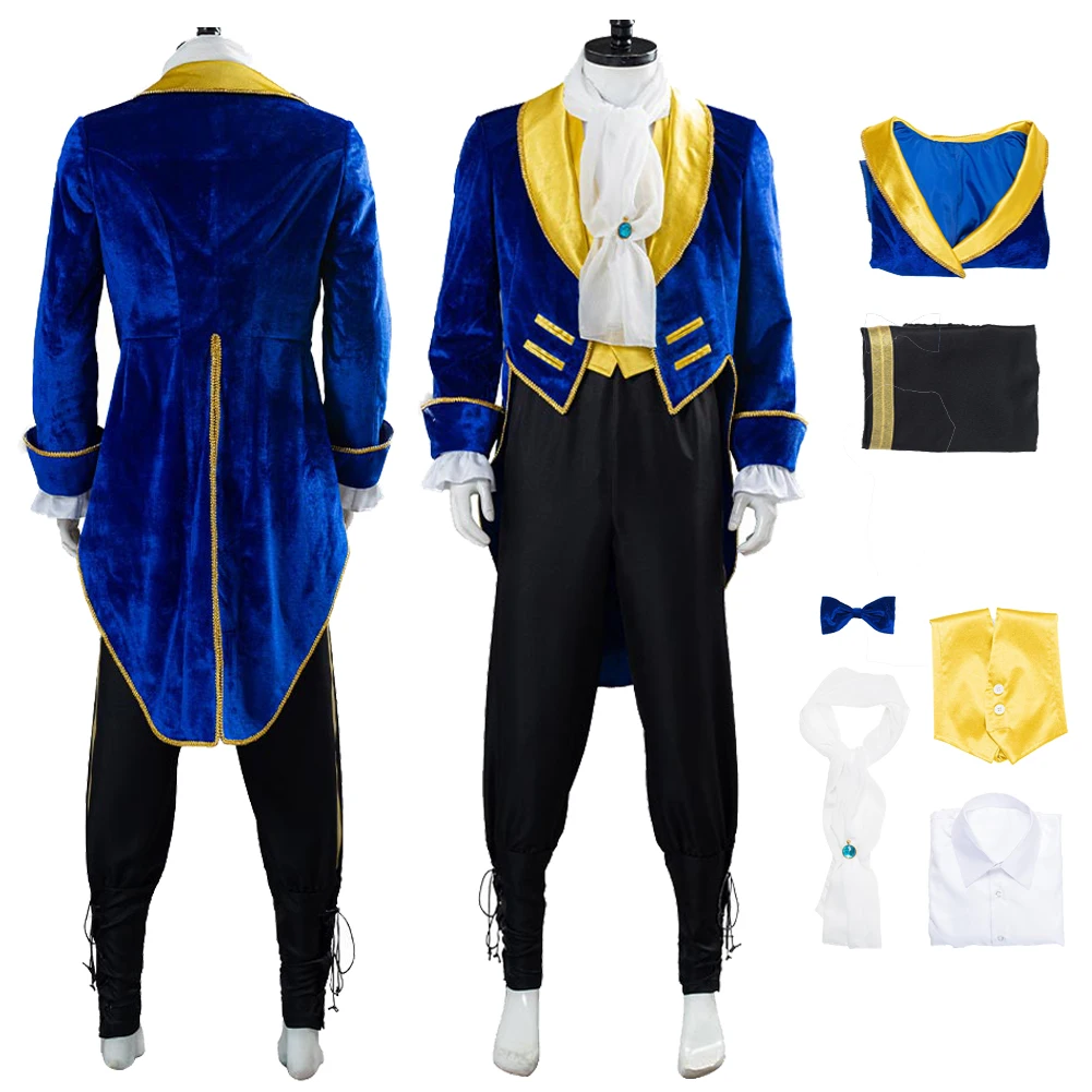 

Prince Cosplay Cartoon Anime Beast Cosplay Fantasia Costume Uniform Coat Pants Disguise For Men Adult Halloween Carnival Suit