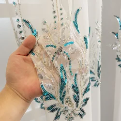 Luxurious Handmade Embroidery Window Screen Curtains for Living Dining Room Bedroom Embossed Gauze Curtain Customization