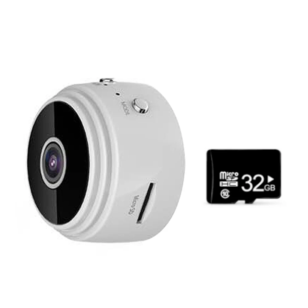 Mini WIFI Camera Outdoor Portable Metal Cameras Light Weight Night- 1080P Loop Recording Cam with Holder Outdoor Camera