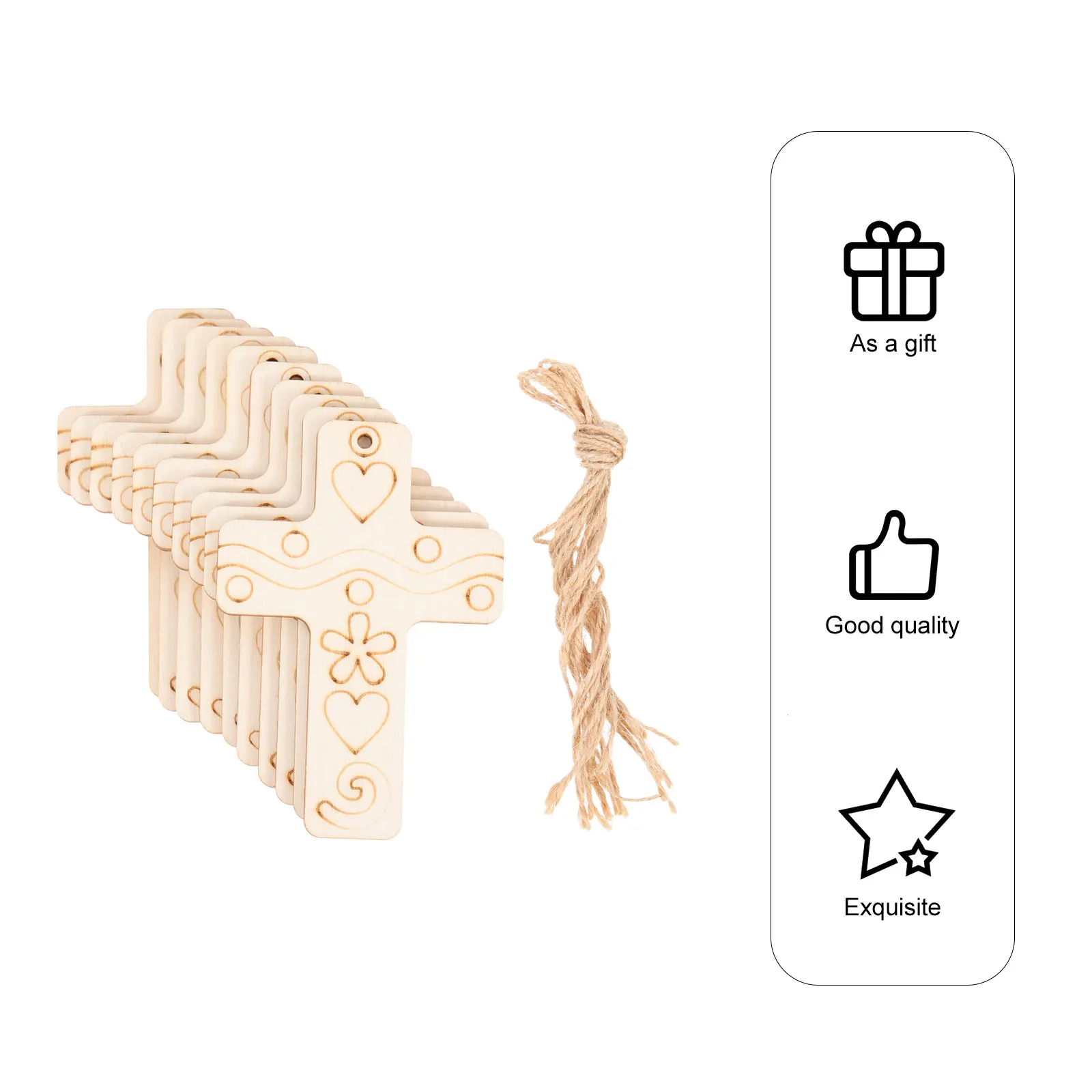 

50 Sets Wood Chip Painting DIY Kids Educational Toys Unpainted Cross Shaped Decorative Slices Portable Graffiti Wood Pieces