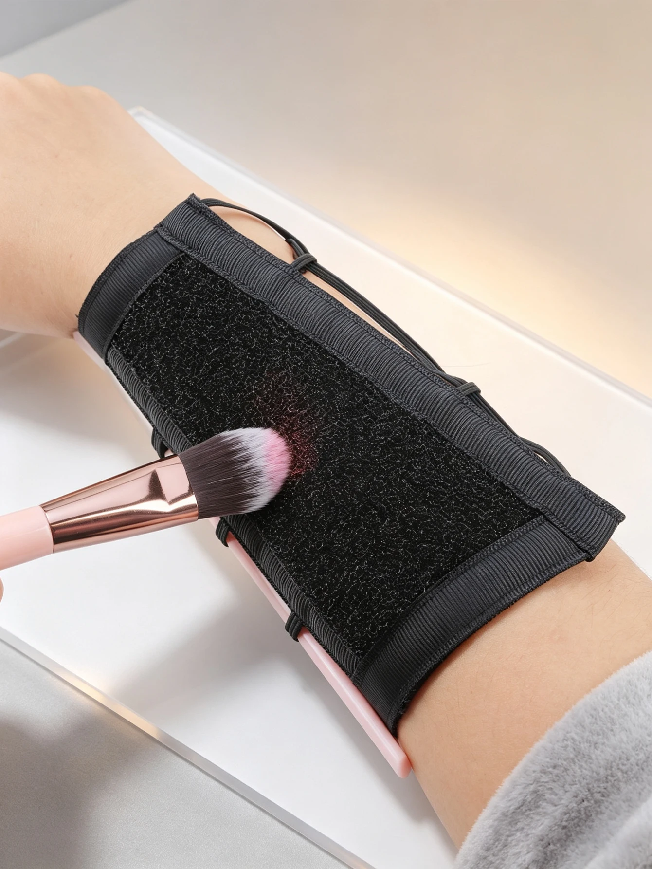 1 Piece Arm-Style Makeup Brush Cleaner, Creative Sponge Wristband-Style Color-Changing Cleaning Tool, Quick Dry Cleaning, Suitable for Eyeshadow Brushes, Foundation Brushes, Blush Brushes, and Contour Brushes, Suitable for Daily Makeup and Professional Salon Use, Makeup Tools, Christmas Stocking Stuffer Gift