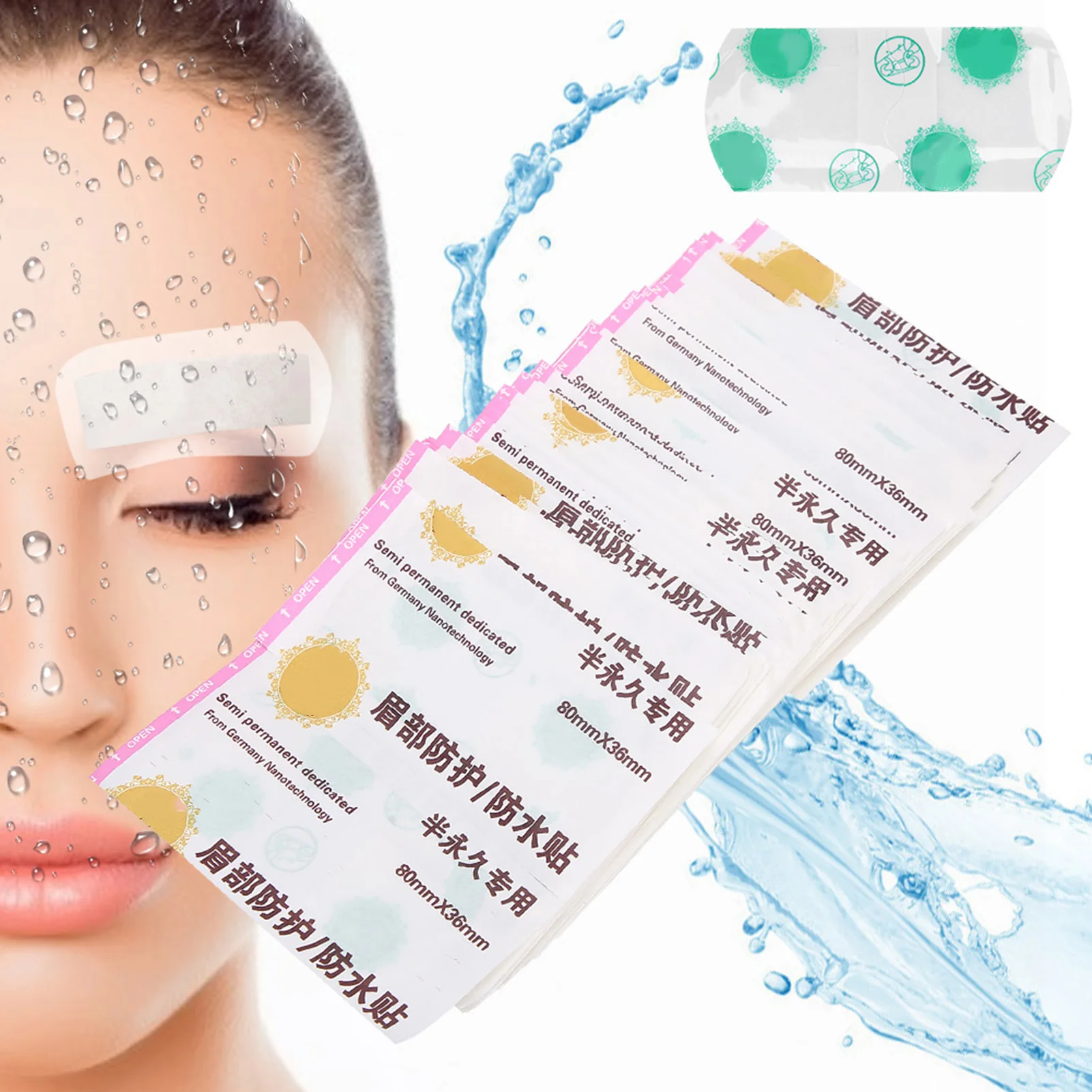 50PCS Eyebrow Tattoo Protection Pastes Waterproof Tape Eyebrow Lips Tattoo Aftercare Paste Microblading Make Up Tattoo Supplies