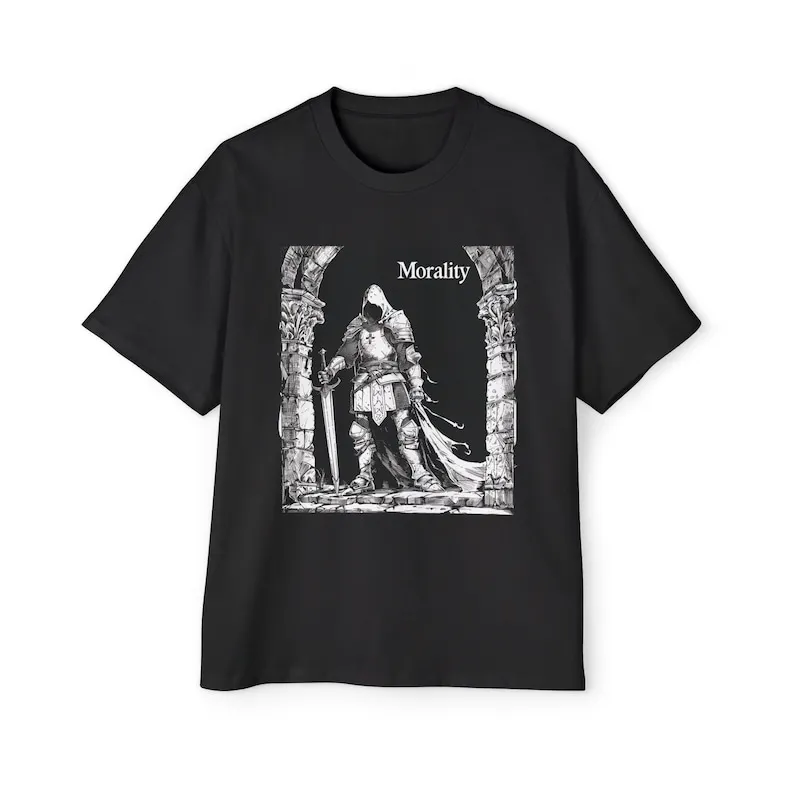 Knight  Medieval Knight  Gothic Shirt  Oversized Shirt  Morality Series