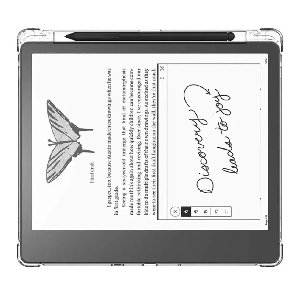 حافظة شفافة لأمازون كيندل ، تبو سيليكون ، مناسبة لـ Kindle Scribe ، على فتحة القلم ، من TPU