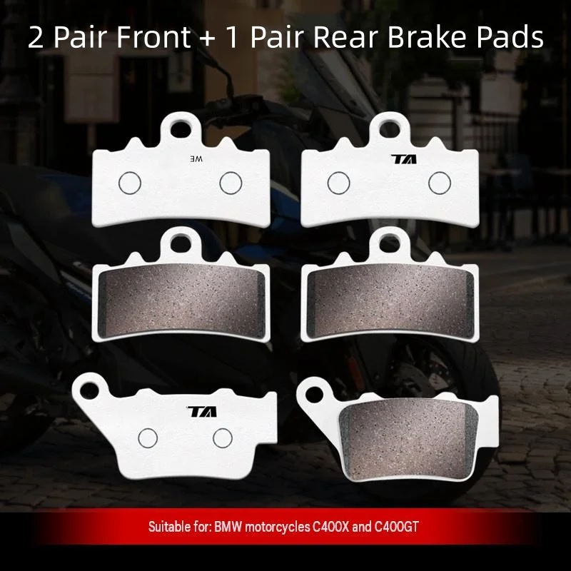 For C400X/C400GT Carbon Copper Based Brake Pads Low Disc Wear Silent Braking All Weather Adaptability Scooter Disc Brake Pads